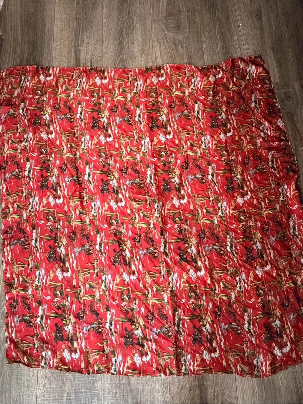 Red Silk Western Cowboy “Wild Rag” Scarf - Women Accessories